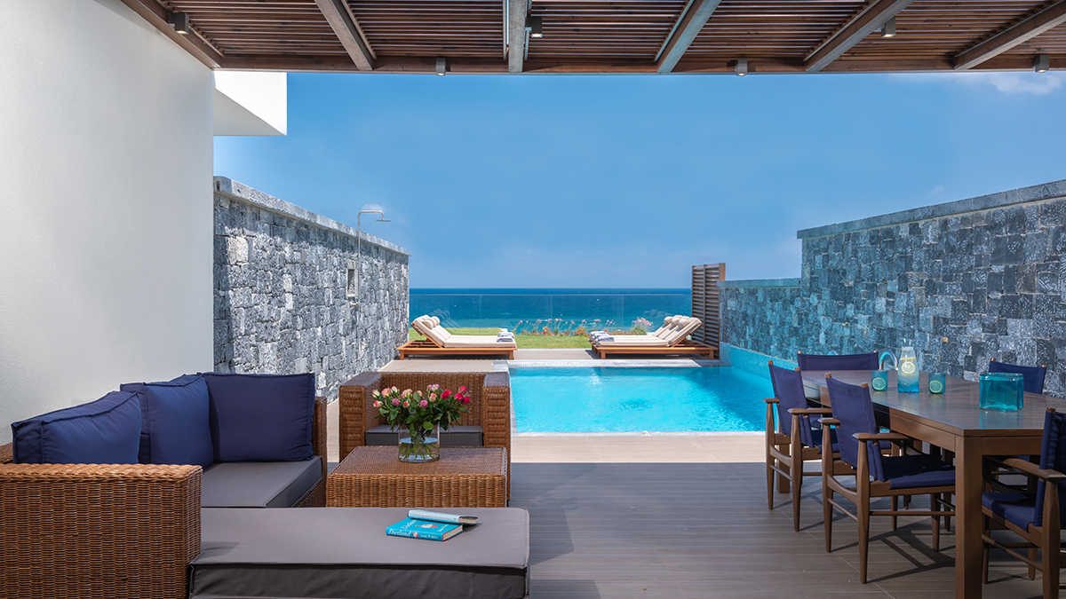 Presidential 3 Bedroom Villa - two floors -Sea View with private heated pool SweetSpa and gym